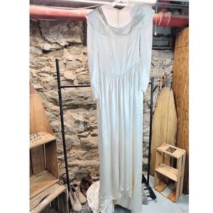Vintage Antique Wedding Dress 1930s or 40s Off White Dress With Long Train